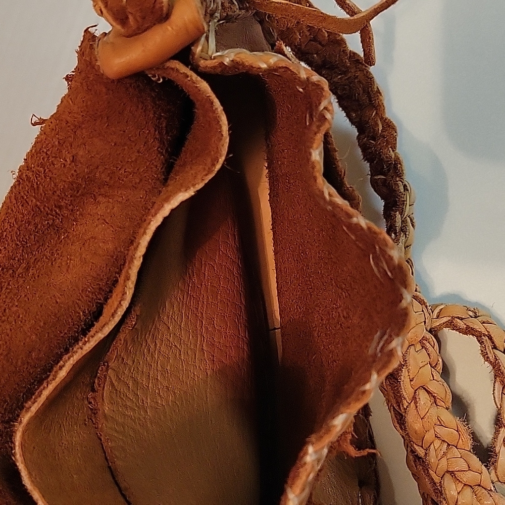 Old Native American style handmade leather purse - Picture 6 of 12
